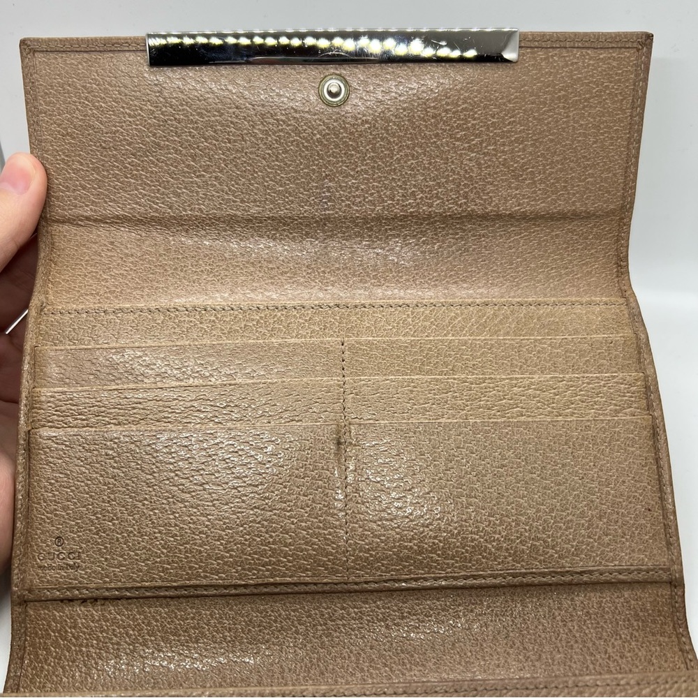 Gucci Wallet - Long Trifold in Tan Leather - Picture 6 of 16